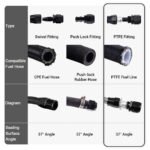 2PCS AN4/AN6/AN8/AN10/AN12 PTFE Hose End Fitting Adapter for PTFE Hose Line Only - Image 8