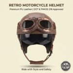 Retro German Motorcycle Half Helmet DOT Certified - I06 - Image 2