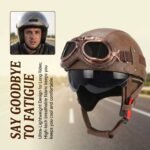 Retro German Motorcycle Half Helmet DOT Certified - I06 - Image 3