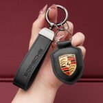 Genuine Leather Porsche Keychain - Image 2