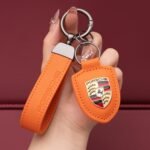 Genuine Leather Porsche Keychain - Image 3