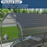 10x20ft Metal Carport Canopy with Galvanized Gable Roof - Image 8