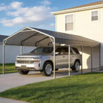 10x20ft Metal Carport Canopy with Galvanized Gable Roof - Image 2